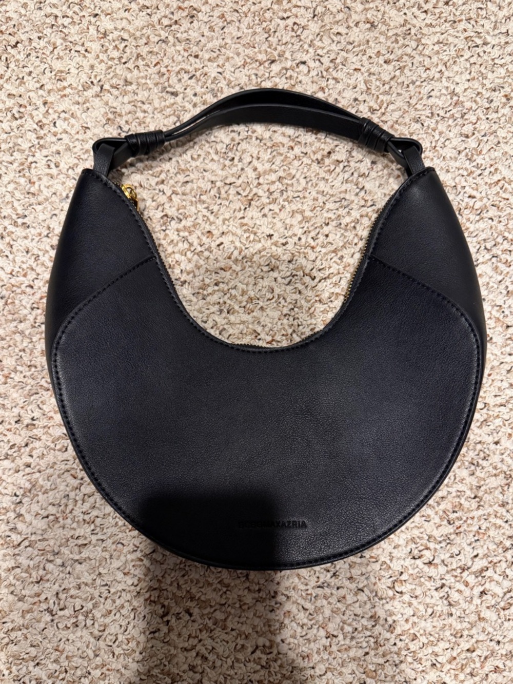 BCBGMaxAzria Classic Black Crescent Shoulder Bag - Women's Hobo - Faux Leather - Picture 2 of 3